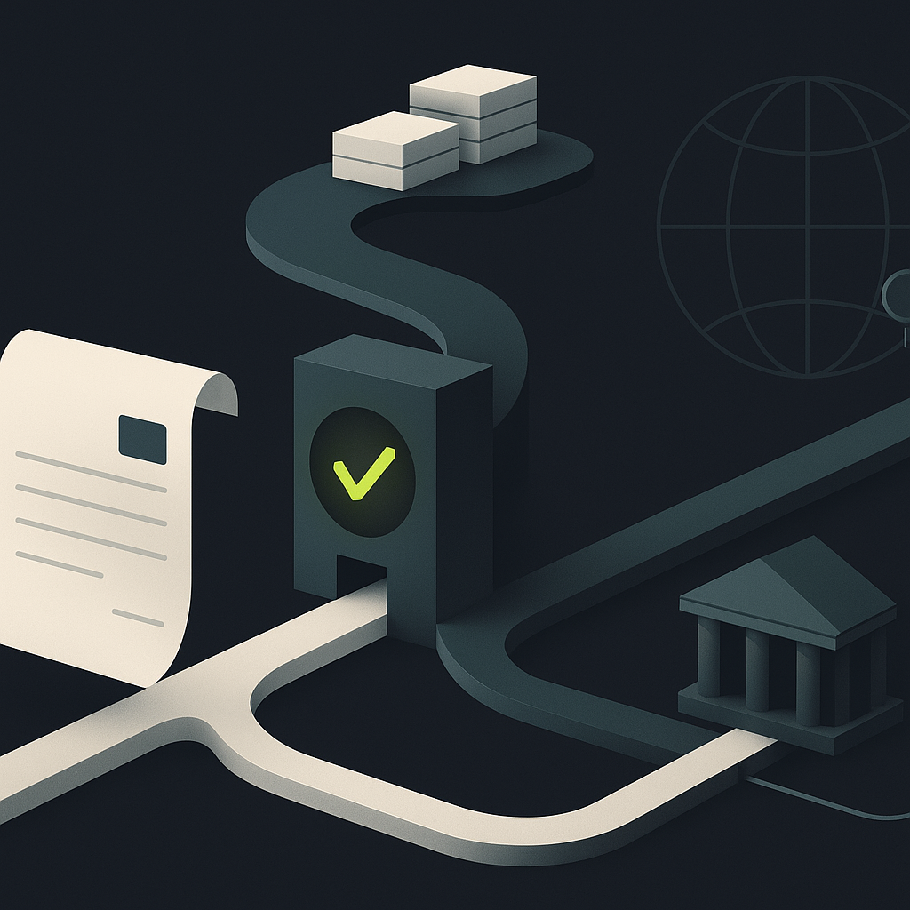 Vendor payment instructions passing through verification before separating into ACH and wire transfer paths