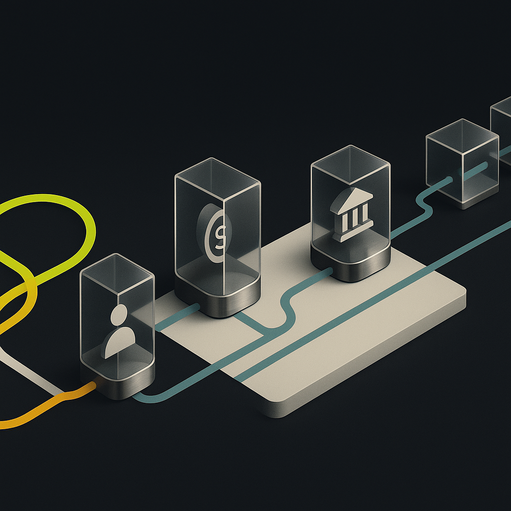 International payment routes passing through validation, conversion, delivery, and ledger checkpoints.