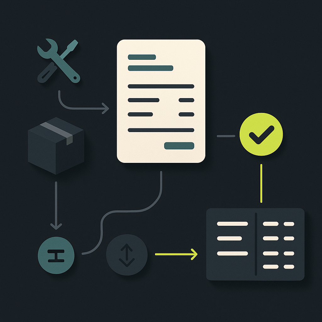 Illustration connecting a supplier invoice, approval, and bank payment to reconciled ledger entries.