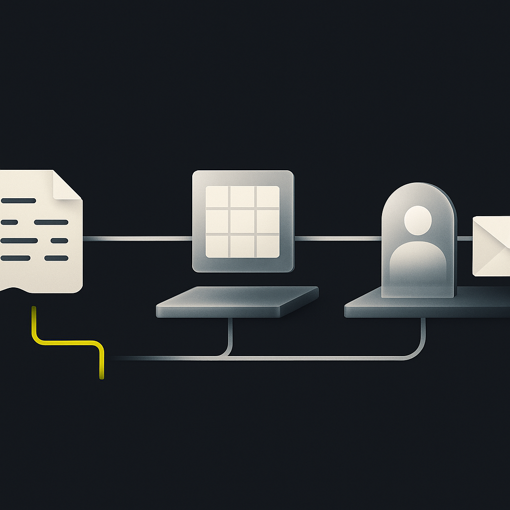 Invoice data moves through validation and an approval gate before reaching a ledger and customer delivery.