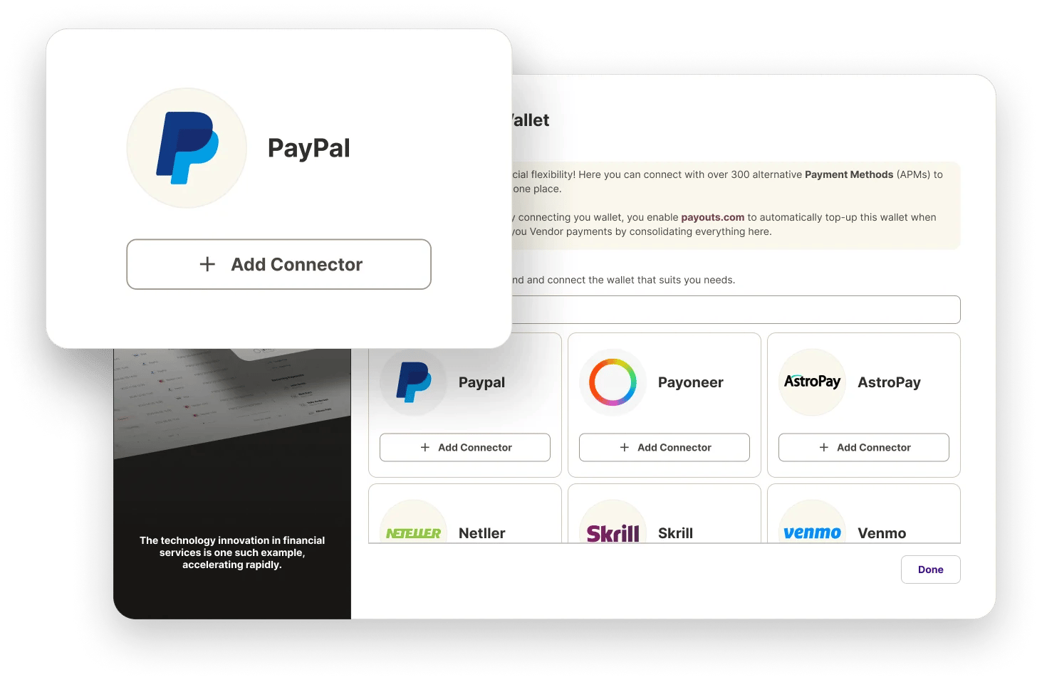 Financial products Supported eWallets