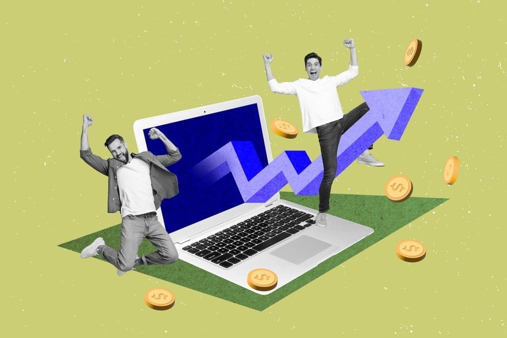 Creativecollageimageoftwoexciteddelightedminiblackwhite