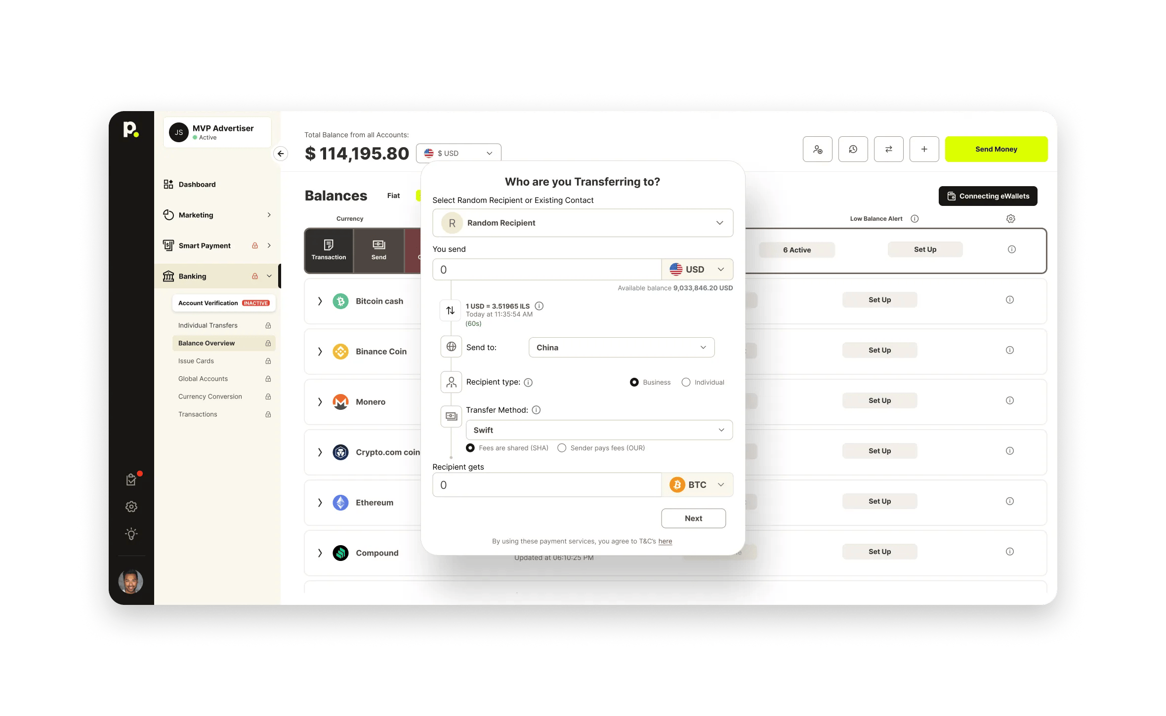 Financial Products Fiat Payout Methods