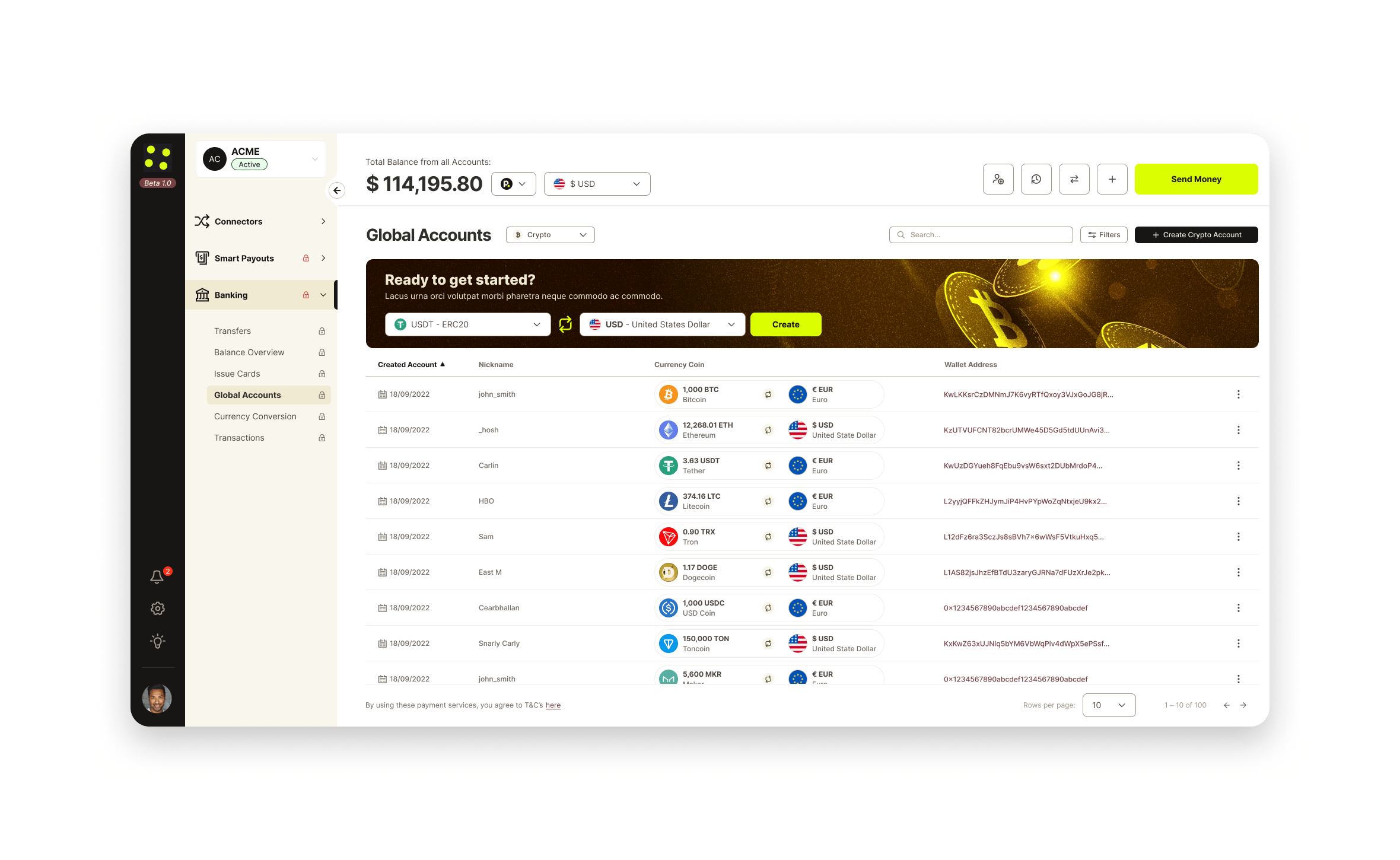 Global Accounts Crypto