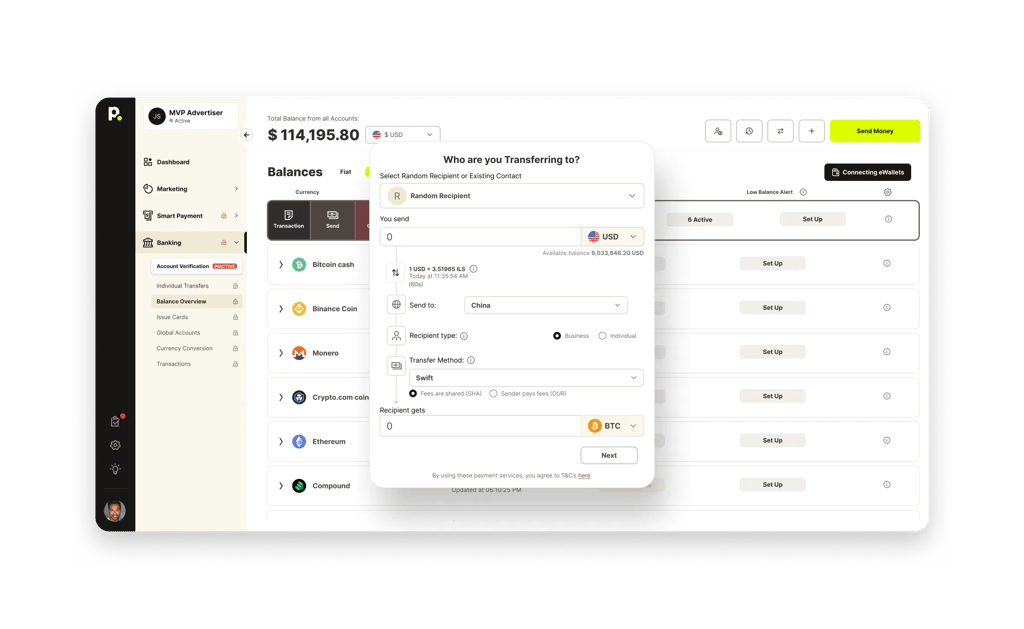 Financial Products Fiat Payout Methods