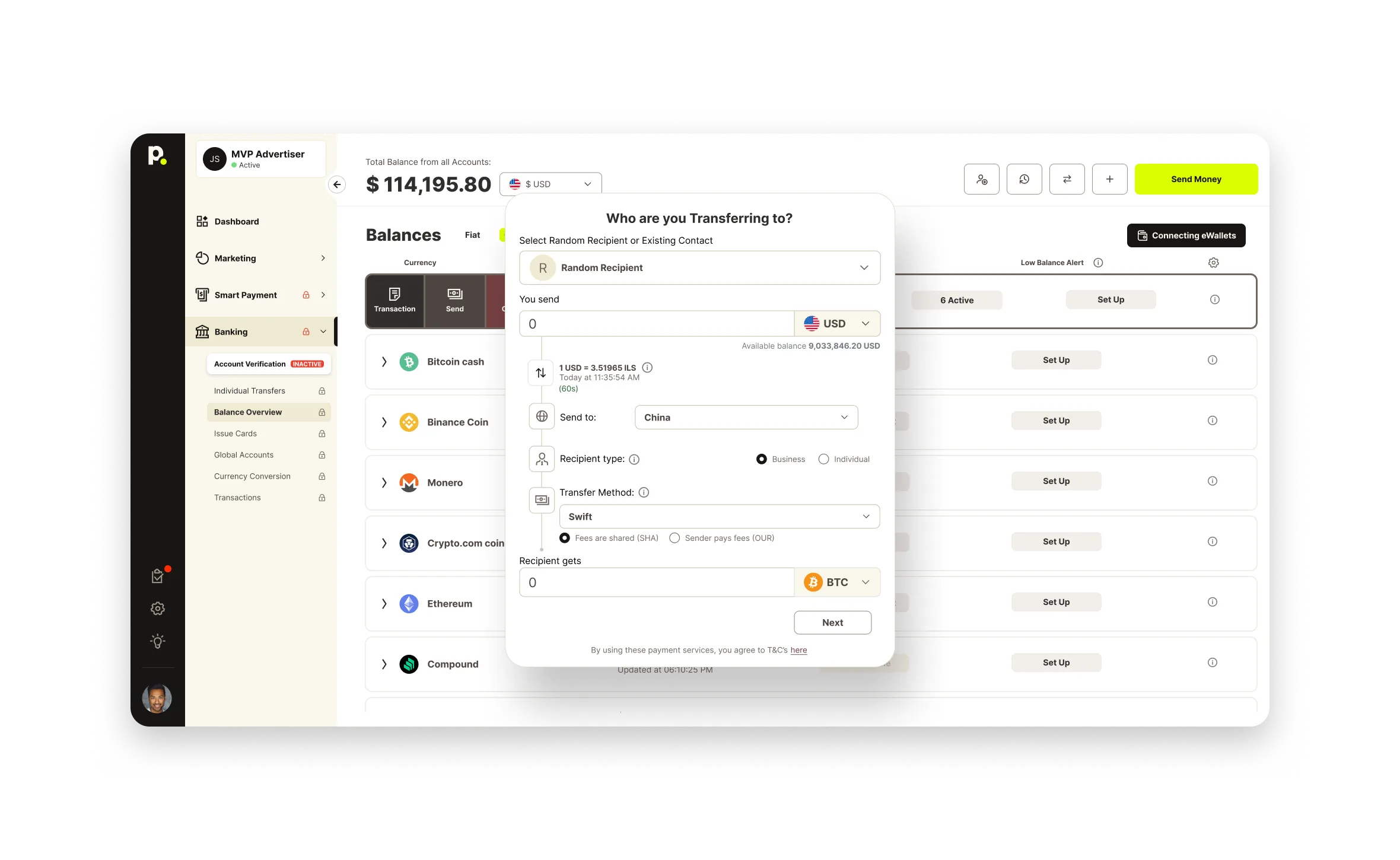 Financial Products Fiat Payout Methods